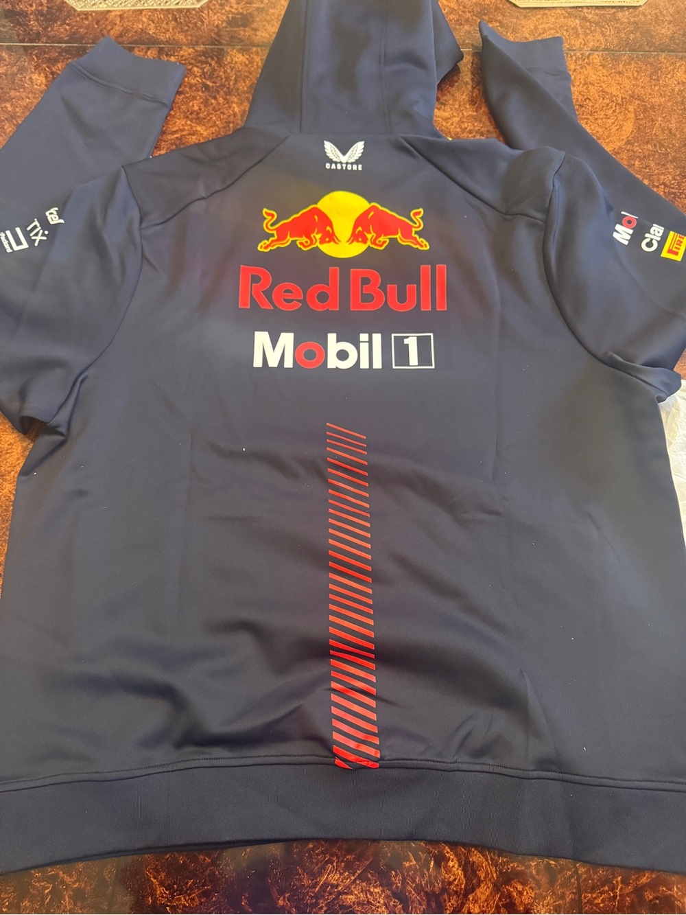 Red Bull Racing Mens Navy and Red Hoodie - Picture 8 of 9